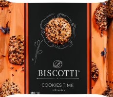 Печенье сдобное песочно-отсадное с семечками Cookies time Biscotti м/у 180г