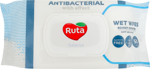 Салфетки влажные с антибактериальным эффектом Antibacterial Selecta Ruta 50шт