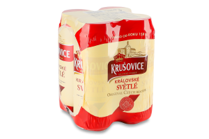 Пиво 4х500мл 4.2% світле фільтроване пастеризоване Kralovske Svetle Krusovice м/у