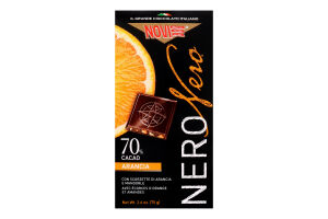 Шоколад чорний Novi з апельсином та мигдалем