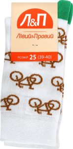 Шкарпетки чоловічі Лівий&Правий Транспорт 25 білий