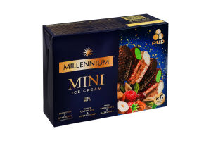 Морозиво вершкове ескімо Фісташка-малина, Черешня, Фундук Mini Rud&Millennium к/у 6х38г