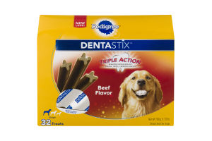 Pedigree DENTASTIX Dog Treats for Large Triple Action Beef - 32 CT