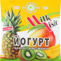 Йогурт з наповнювачем Ананас-ківі-манго 1,5% 400г п/е Milk Visit