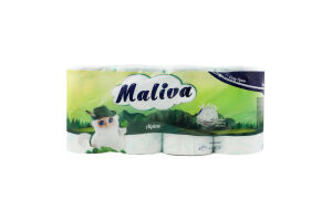 Туал. папір Maliva 8 рул. по 130 арк., 17 м, 3-х шар. Альпійський И012 (Болгарія)