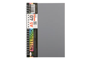 Блокнот А5 обкладинка пластик пружина збоку 40аркушів Апельсин