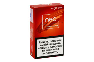 Виріб тютюновмісний для електричного нагрівання з фільтром Neo Demi Scarlet boost 20шт