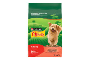 Корм сухой полнорационный для взрослых собак с говядиной Active Friskies м/у 10кг