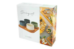 Набір менажниць кераміка 4шт на бамбуковій підставці Excellent Houseware