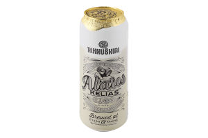 Пиво 568мл 5.5% светлое фильтрованное пастеризованное Alaus Кelias Rinkuskiai ж/б