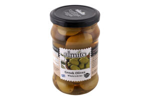 Оливки зеленые сорта Халкидики с косточкой в рассоле Greek Almito с/б 310г