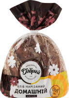 Хлеб половинка в нарезке ржаной Домашний Добрий м/у 0.3кг