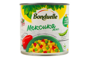 Суміш овочева консервована стерилізована Мексика мікс Bonduelle з/б 300г
