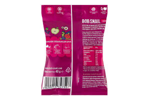 Снек фруктово-ягідний для дітей від 12мес Apple-black currant Baby Bob Snail м/у 40г