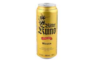 Пиво Ritter Kuno Weizen 0,5л з/б 5,4% И231 (Німеччина)
