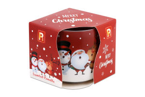 Свічка ароматична Кросно Сніговики скло 130г Пако ІФ