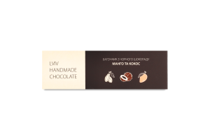 Батончик из черного шоколада с начинкой манго и кокос Lviv handmade chocolate к/у 48г