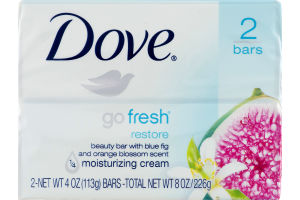 Dove Go Fresh Restore Beauty Bar with Blue Fig and Orange Blossom Scent - 2 CT