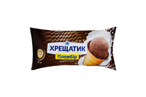Морозиво 12% пломбір у вафельному стаканчику Шоколадний Золотий стандарт Хрещатик м/у 90г