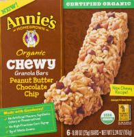 Annie's Homegrown Organic Chewy Granola Bars Peanut Butter Chocolate Chip - 6 CT