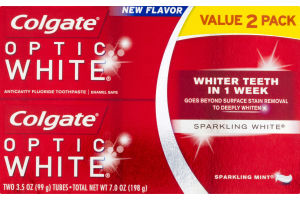 Colgate Optic White Toothpaste Sparkling Mint - 2 PK