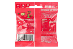 Снек фруктово-ягодный для детей от 12мес Яблоко-клубника Baby Bob Snail м/у 20г