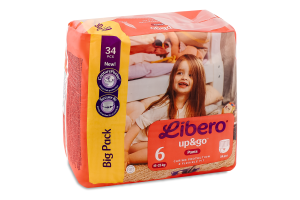 Підгузники-трусики Up&Go 6 12-18кг 34шт Libero