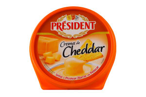 Сир плавлений 52% Crema de Cheddar President п/у 125г