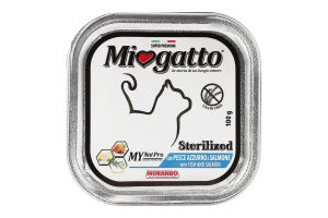 Корм д/стерилізованих котів з лососем 100г Міогатто