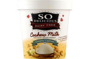 So Delicious Dairy Free Cashew Milk Non-Dairy Frozen Dessert Creamy Cashew