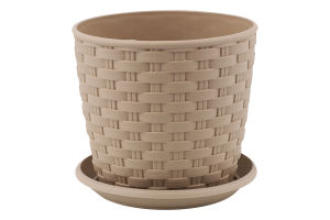 Горщик д/квітів Ротанг какао з підставкою 12*11см арт114055 Алеана