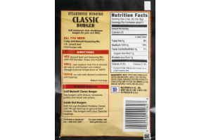 McCormick Grill Mates Steakhouse Burgers Seasoning Mix Classic Burger