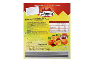 Сир 45% в паніровці для смаження і запікання з брусничним джемом Back-Camembert Minis Coburger к/у 250г