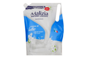 Мыло жидкое запаска Молочный крем Malizia 1л