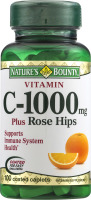 Nature's Bounty Vitamin C-1000mg Plus Rose Hips Coated Caplets - 100 CT
