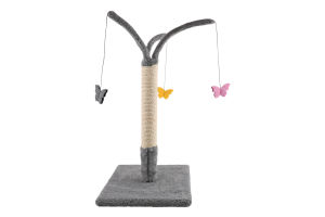 Дряпка д/котів Карусель сіра сизаль 33*33*70см Lucky Pet