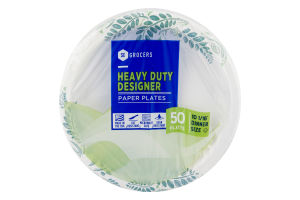 SE Grocers Paper Plates 10 1/16" Dinner Size Heavy Duty Designer - 50 CT