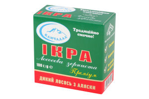 Икра лососевая зернистая соленая Премиум Камчадал к/у 100г