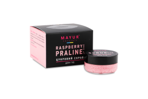 Скраб для губ цукровий натуральний Малинове праліне Mayur 15г