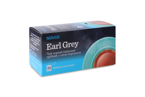 Чай черный байховый мелкий с маслом бергамота Earl Grey Novus к/у 25х1.5г