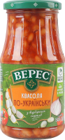 Фасоль в томатном соусе стерилизованная По-украински Верес с/б 500г