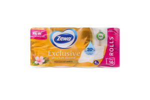 Бумага туалетная 4-х слойная Ultra soft almond Exclusive Zewa 16шт
