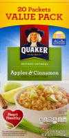Quaker Instant Oatmeal Apples & Cinnamon - 20 CT