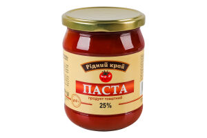 Продукт томатный 25% пастеризованный Паста Рідний край с/б 490г