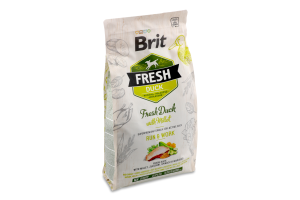 Корм д/активних собак з качкою та пшоном сухий 2,5кг Бріт Фреш