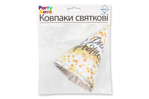 Ковпак З Днем народження Зорепад 6шт Паті Хата