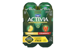 Dannon Activia Probiotic Lowfat Yogurt with Bifidus Variety Pack - 12 PK
