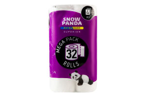 Бумага туалетная 4-х слойная Superior Extra Care Snow Panda 32шт