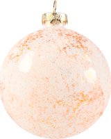 Прикраса ялинкова Куля біло-золотиста скло 8см