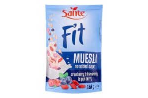 Мюслі Sante Fit з журавлин-чорницею-ягодами годжі